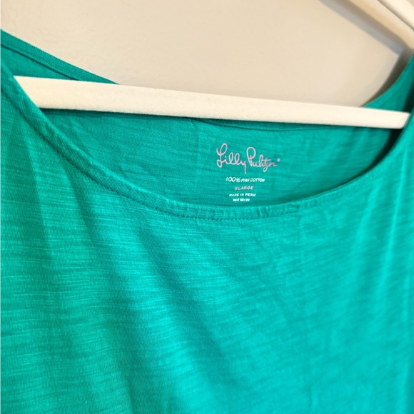 Lilly Pulitzer • Emerald Green Somerset Ruffle Sleeve Dress XL Preppy Casual - Picture 3 of 7